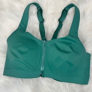 Victoria’s Secret Knockout Front Zip Sports Bra 34DD Teal High Impact Racerback